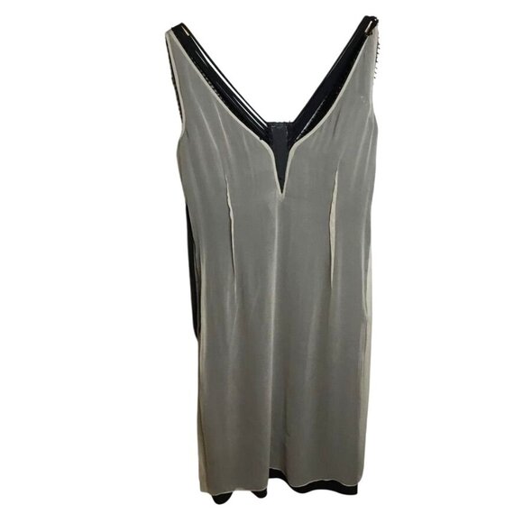 Vintage BADGLEY MISCHKA Black Silk Chiffon Hand Beaded Cocktail Evening Dress 8 - Picture 8 of 9